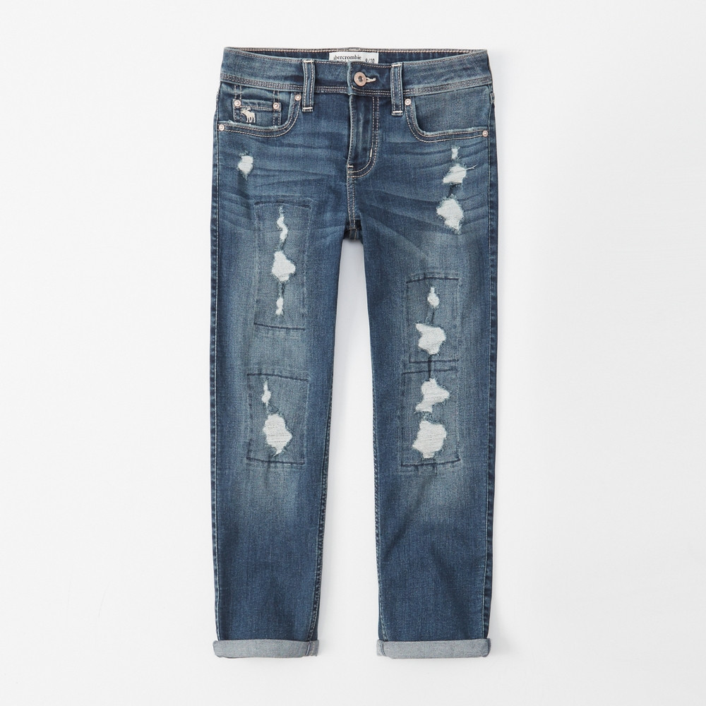 ripped girlfriend jeans | Abercrombie & Fitch US & UK