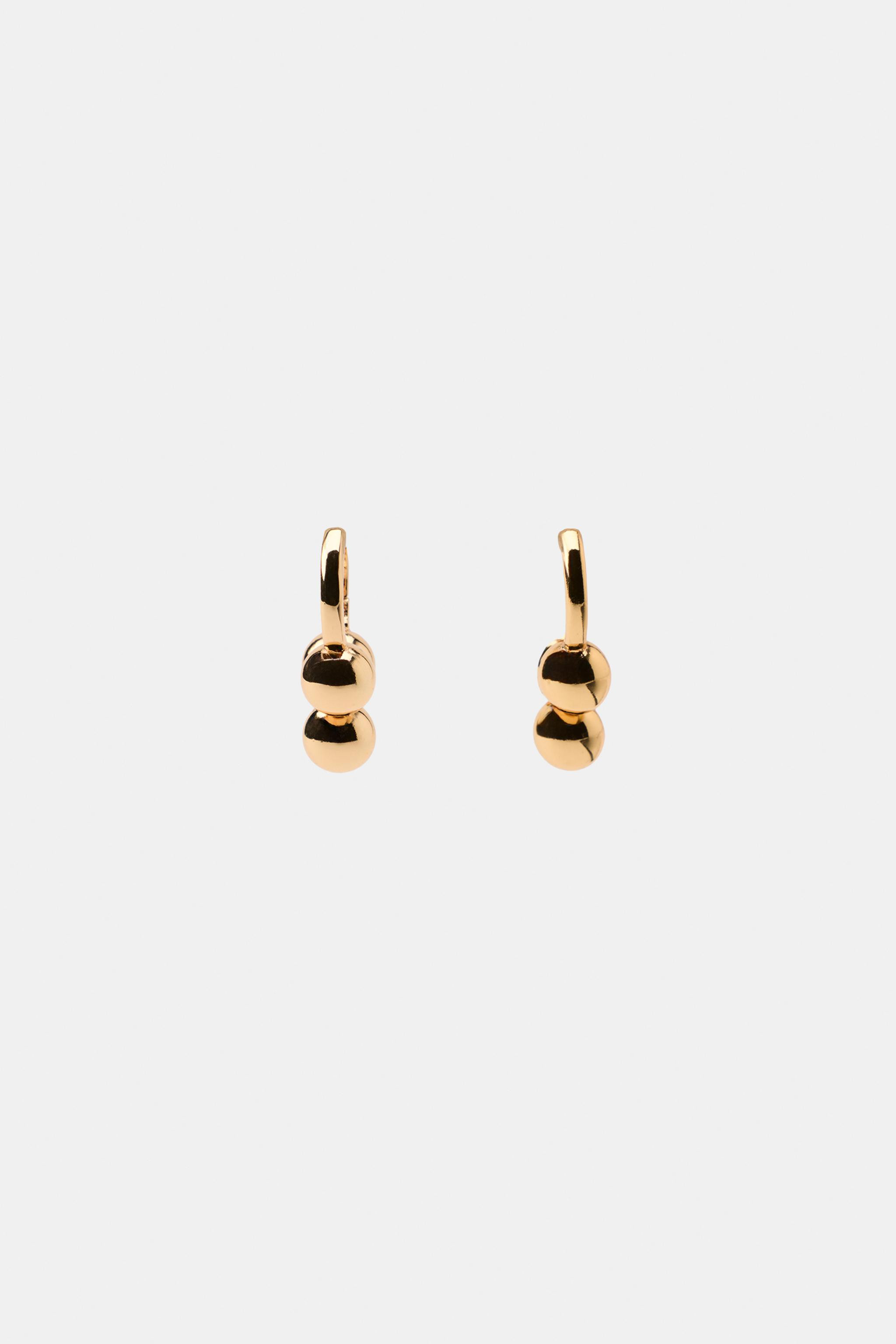 HOOP EARRINGS WITH BALLS | Zara UK