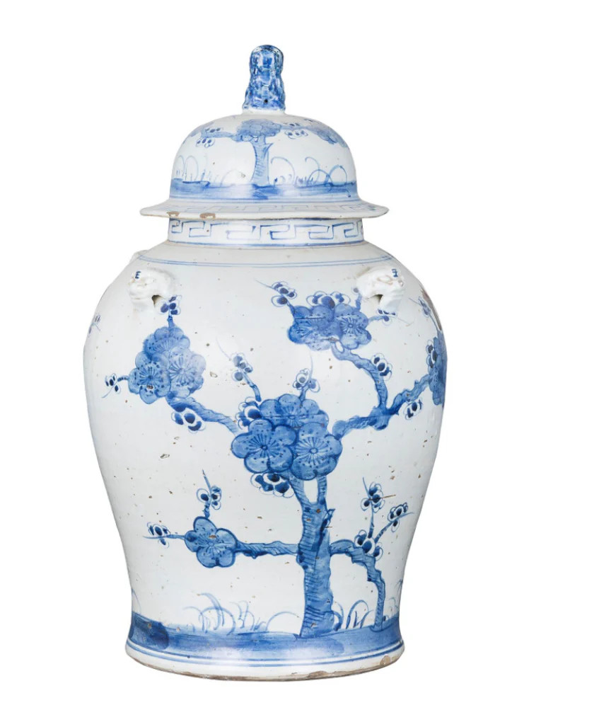 Vintage Plum Blossom Temple Jar | House of Blum