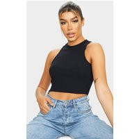 Basic Black  Soft Rib Cropped Tank | PrettyLittleThing US