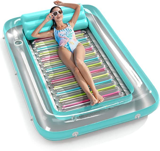 Inflatable Tanning Pool Lounger Float - Jasonwell 4 in 1 Sun Tan Tub Sunbathing Pool Lounge Raft ... | Amazon (US)
