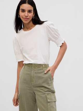 100% Organic Cotton Vintage Puff Sleeve T-Shirt | Gap (US)