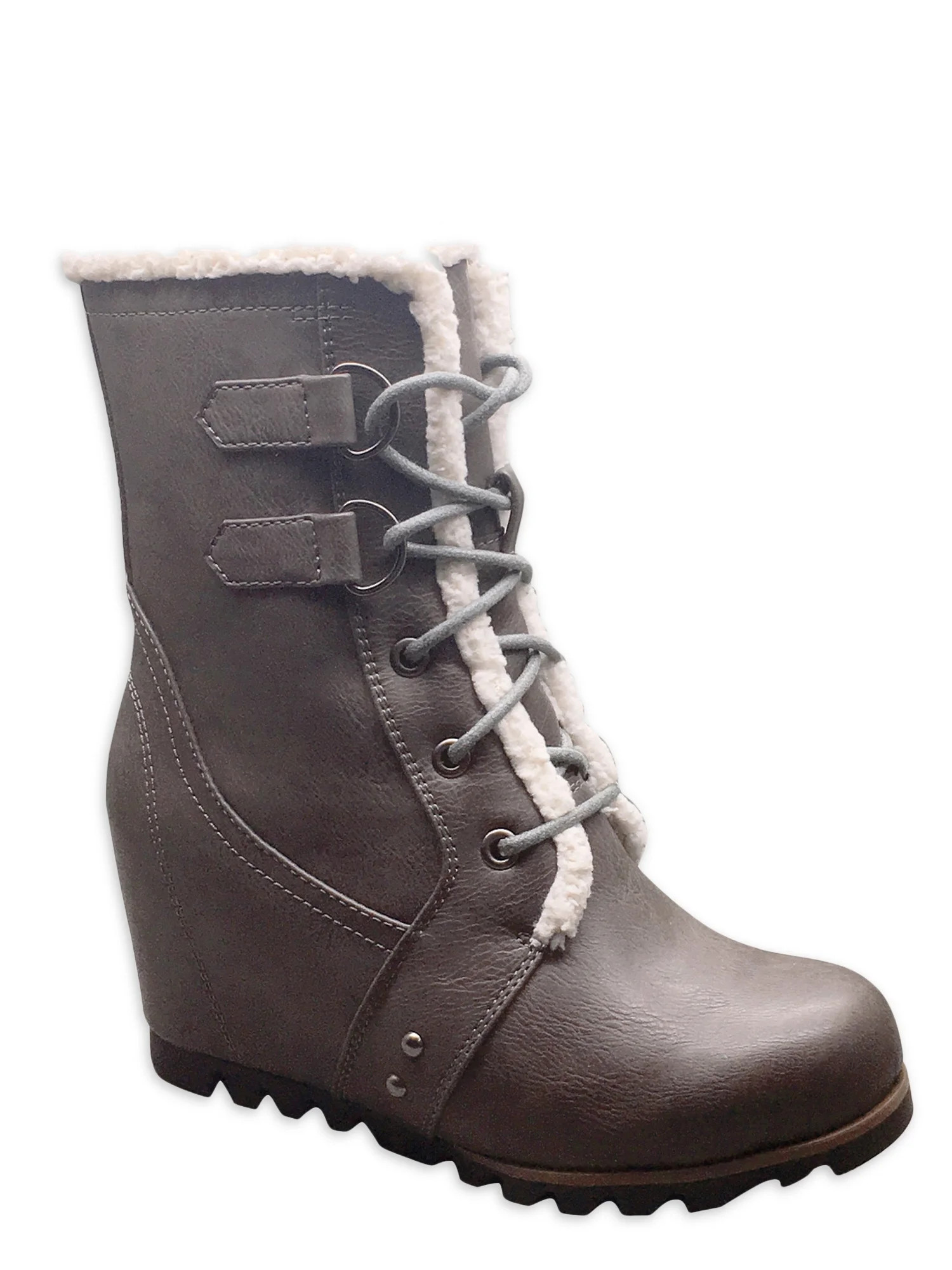 Time and Tru Winter Wedge Boot (Women's) | Walmart (US)