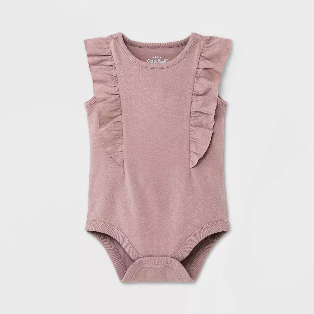 Baby Girls' Mauve Ruffle Bodysuit - Cat & Jack™ Light Purple | Target