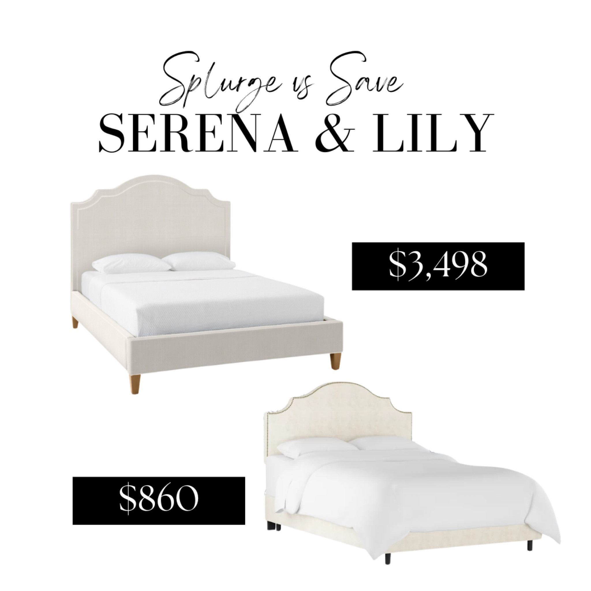Serena and Lily look for less! Save vs splurge, Serena and Lily bed frame, upholstered bed frame, arch bed frame, white bed frame 

#LTKHome