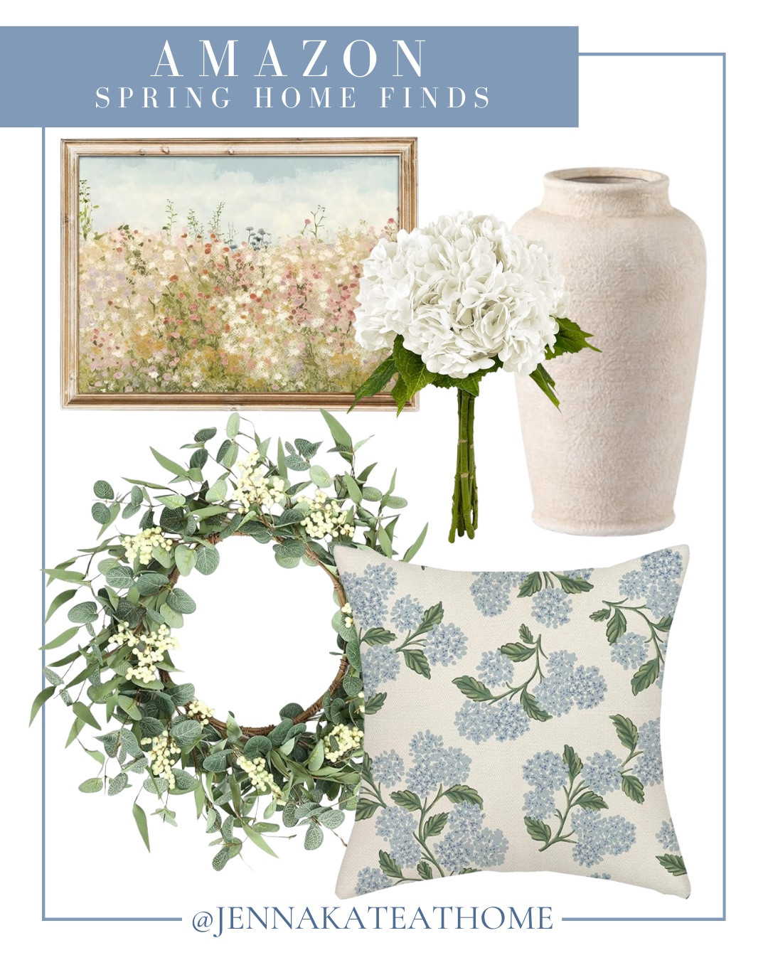 Amazon home finds include vase, floral stems, wreath, throw pillow, and wall art.

Coastal decor, neutral decor, home decor

#LTKSeasonal #LTKSaleAlert #LTKHome