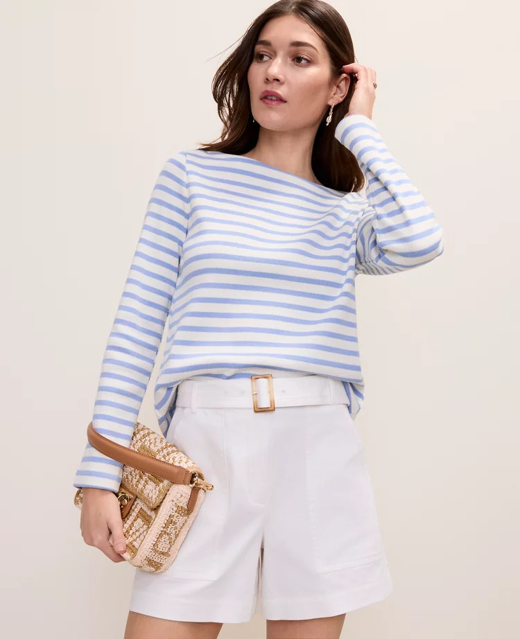 Weekend Striped Easy Fit Skirt | Ann Taylor