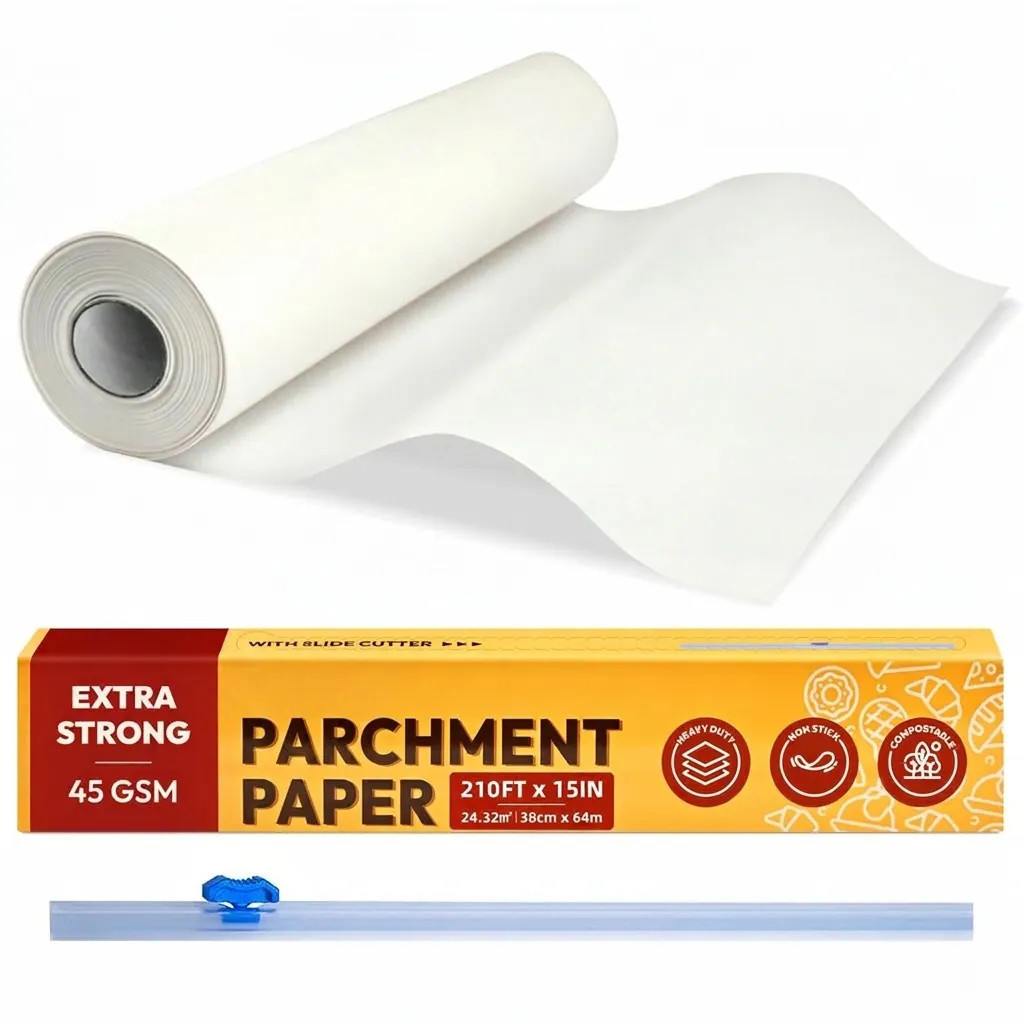 Yichuhaoxi Heavy Duty Parchment Paper Roll 15 in x 210 ft Non Stick Baking Paper with Slide Cutter for Baking Cooking Air Fryer Grilling Oven Safe | Lowe's