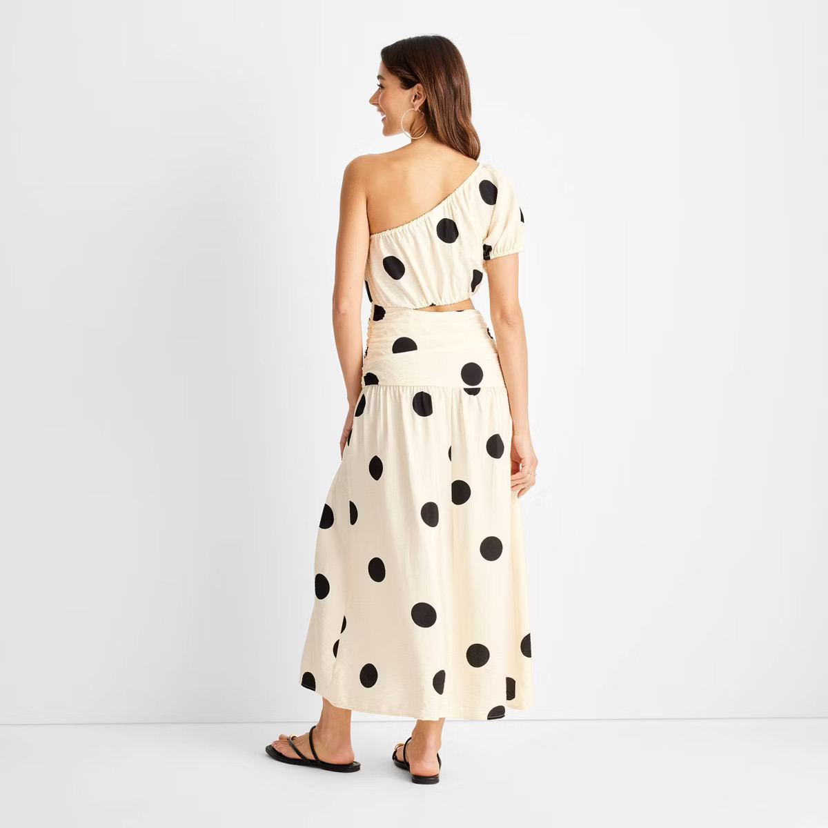 Women's Polka Dot One Shoulder Cut-Out Midi Dress - Future Collective™ with Jenny K. Lopez Crea... | Target