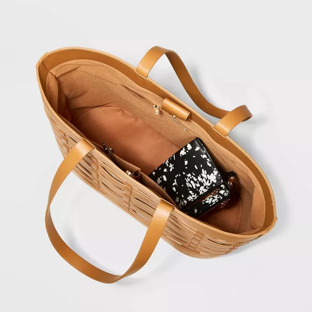 Basket Weave Woven Tote Handbag - A New Day™ | Target