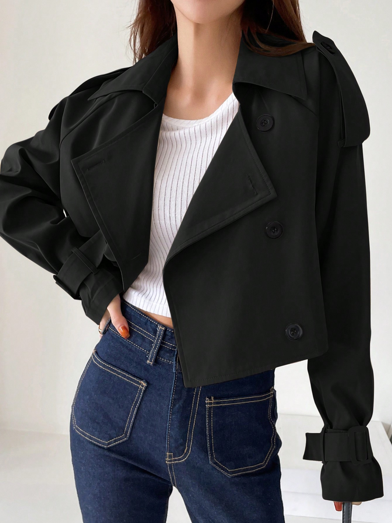 DAZY Solid Raglan Sleeve Trench Coat | SHEIN USA | SHEIN