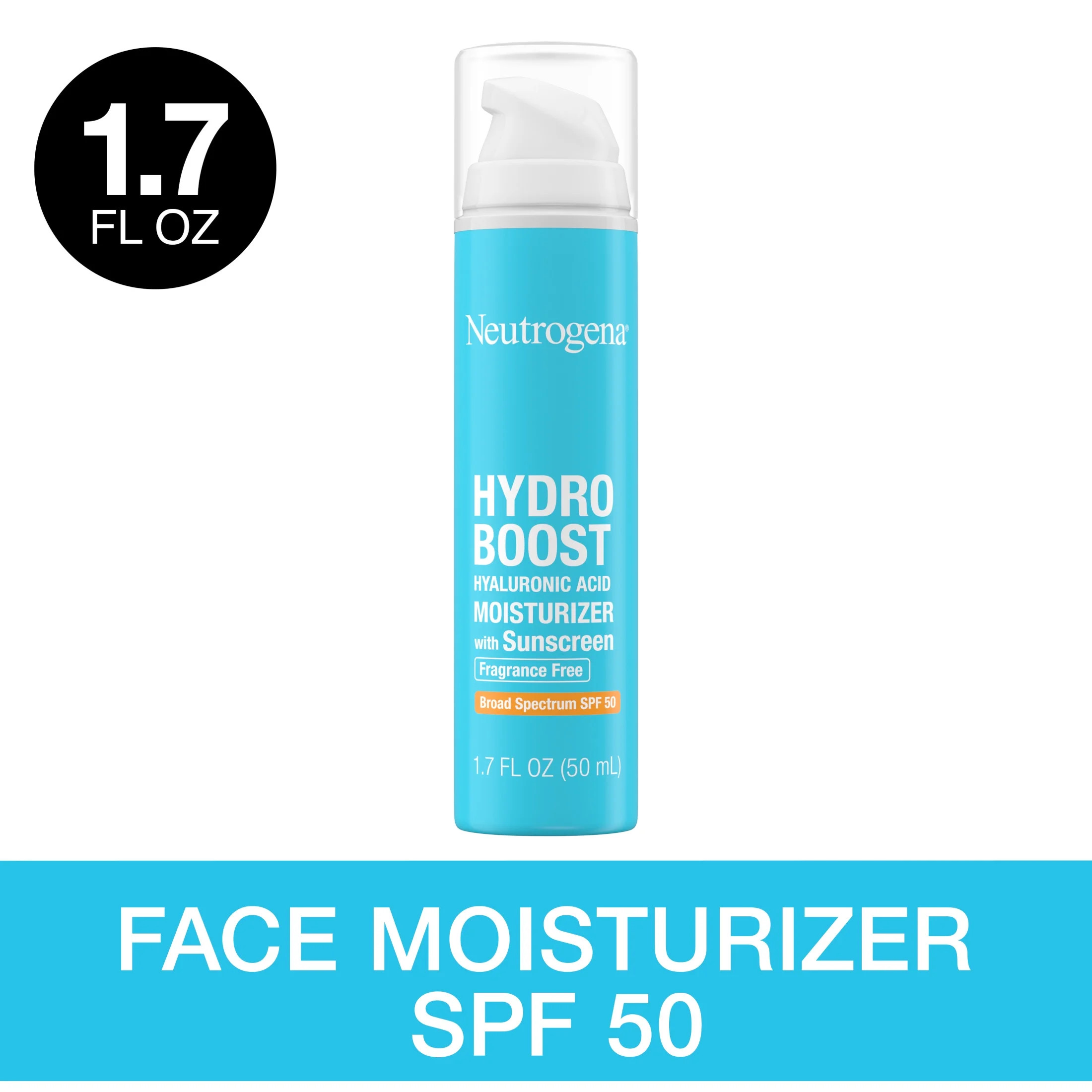 Neutrogena Hydro Boost Hyaluronic Acid SPF 50 Face Moisturizer Lotion, Skin Care, 1.7 oz - Walmar... | Walmart (US)