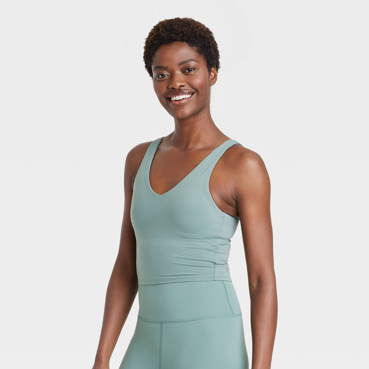 Women's Light Support V-Neck Cropped Sports Bra - All in Motion™ | Target