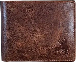 Mens RFID Blocking Bifold Wallet Soft Genuine Leather Brown Western | Amazon (US)