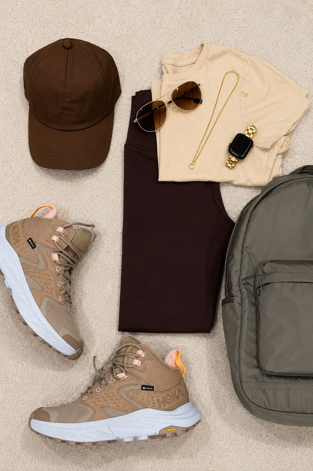 What to wear hiking in Arizona without looking overly outdoorsy. 🤎🥾

You don’t need an entirely new wardrobe for the trails. I love building hiking outfits that are functional, comfortable, and still feel polished.

My formula:
• Neutral tee
• Rich brown leggings
• Supportive hiking boots
• Baseball cap
• Lightweight backpack
• A few simple gold accessories

Everything works together, feels timeless, and transitions from the trail to lunch in Sedona or Scottsdale without needing a complete outfit change.

I’ve linked everything in my LTK if you’re planning an Arizona trip or just want elevated hiking essentials.

Which destination is on your Arizona bucket list? 🌵

#LTKootd #LTKTravel #LTKPetite