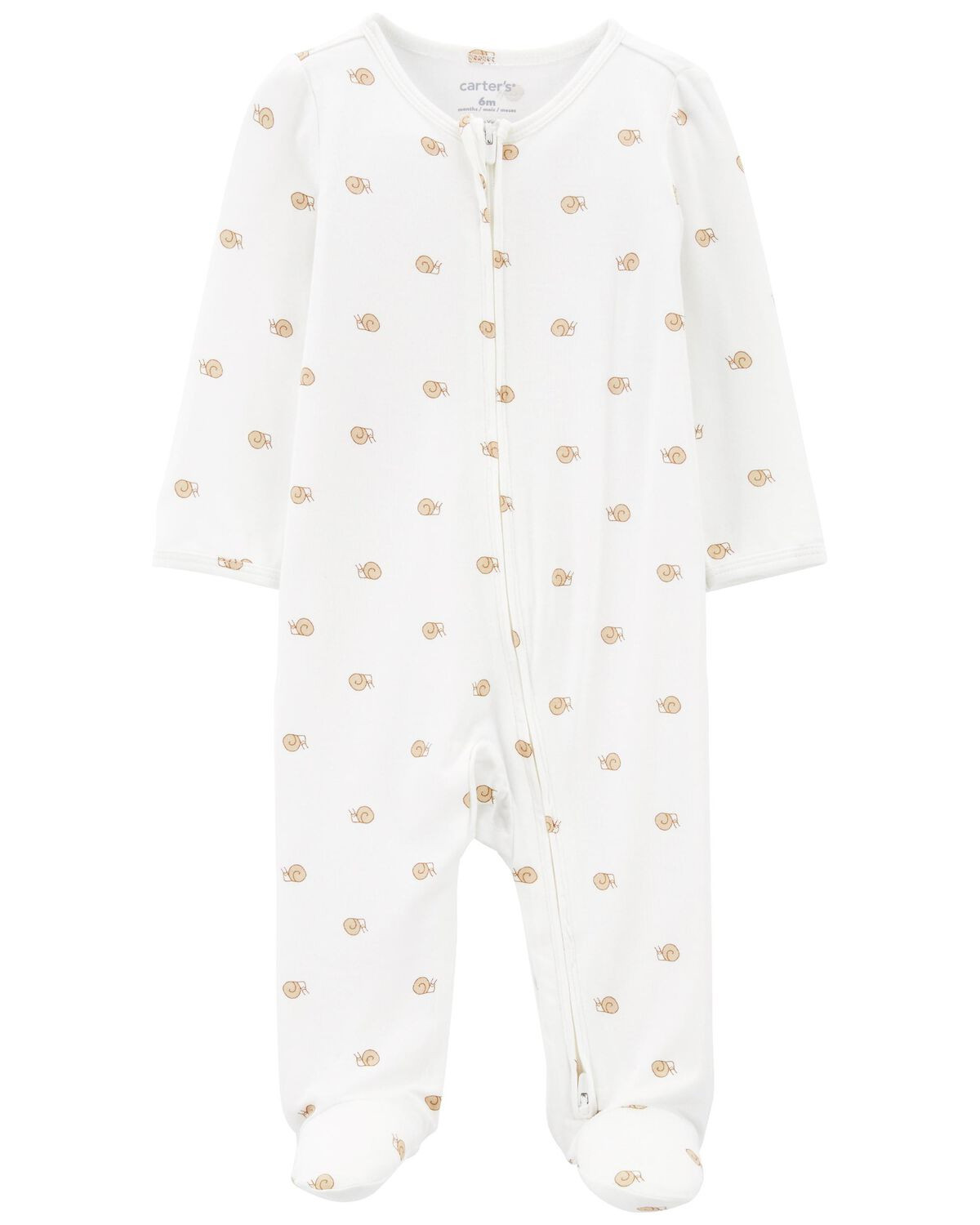 Ivory Baby Snail Print Zip-Up PurelySoft Sleep & Play Pajamas | carters.com | Carter's