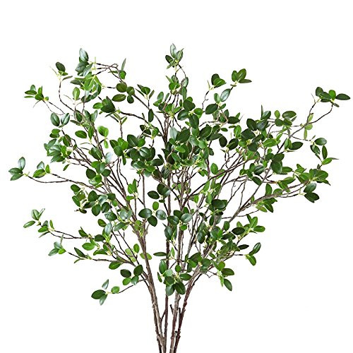 Htmeing Artificial Eucalytus Green Branches Faux Ficus Twig Home Office Shop Decoration (5 pcs) | Amazon (US)