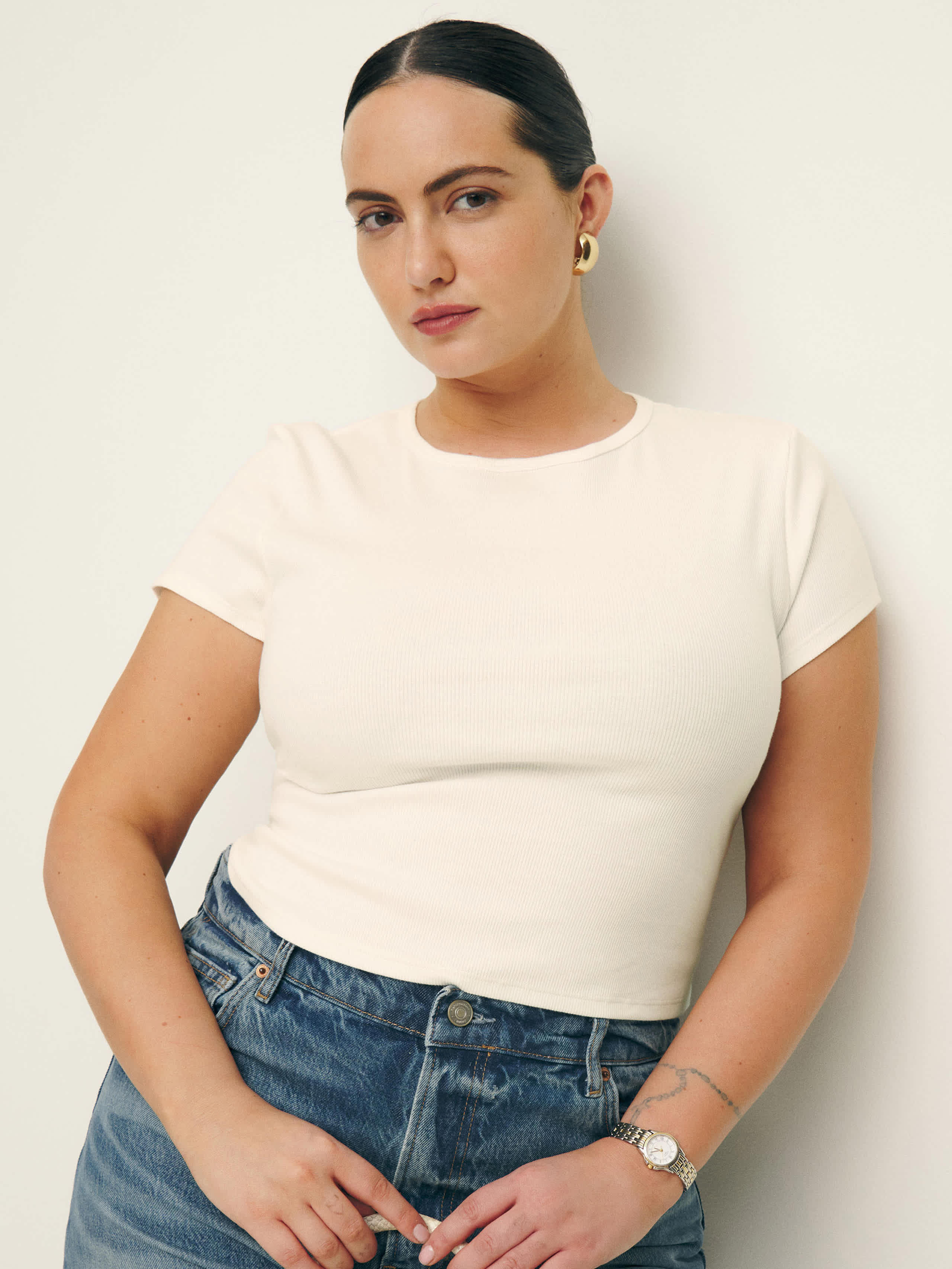 Reformation Muse T-Shirt Es Ivory 2X | Reformation (Global)