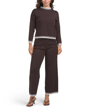 Whipstitch Sweater And Pants Set | TJ Maxx