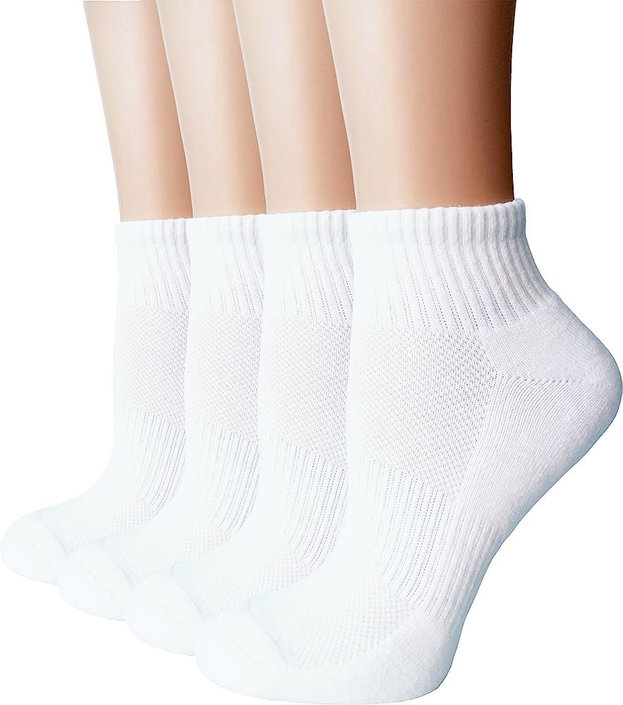 FORMEU Women's Moisture Wicking Athletic Low Cut Ankle Cotton Cushion Socks Breathable Comfortabl... | Amazon (US)