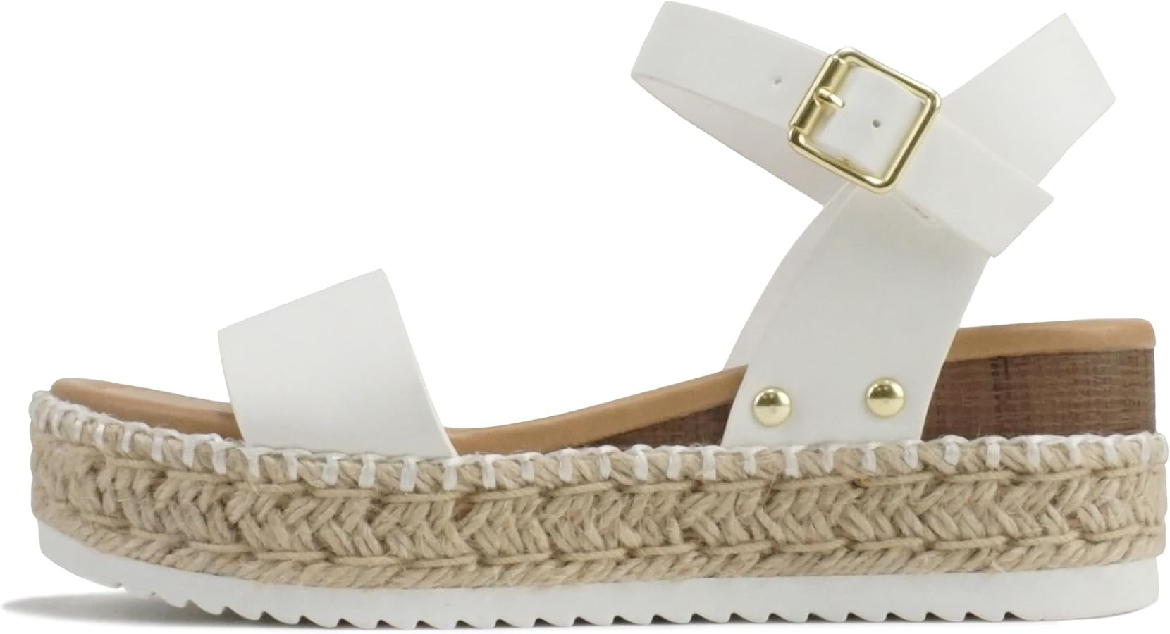 Soda CLIP ~ Women Open Toe Ankle Strap Platform Espadrille Sandal | Amazon (US)