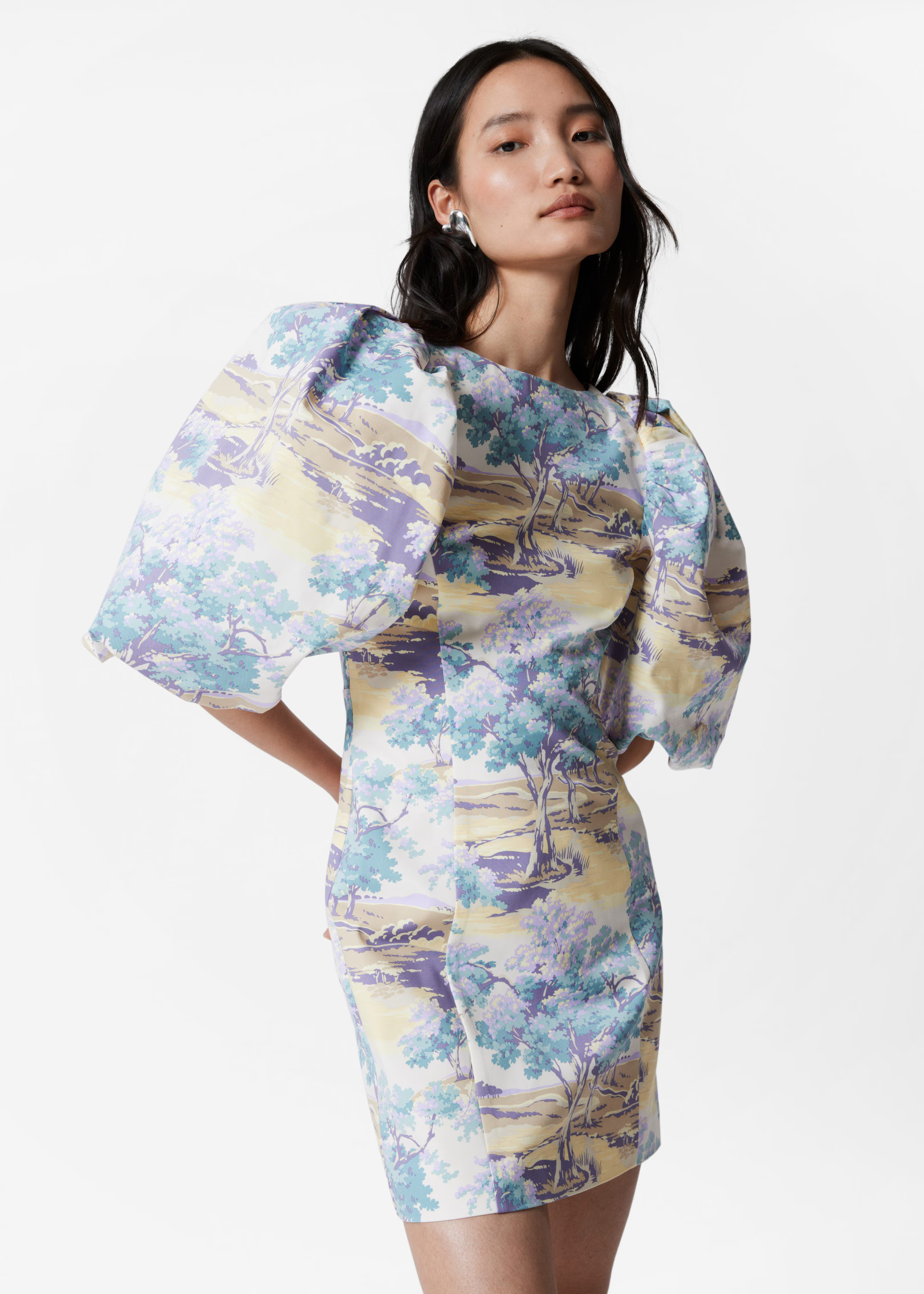 Puff-Sleeve Mini Dress - Yellow Pattern - & Other Stories GB | & Other Stories UK