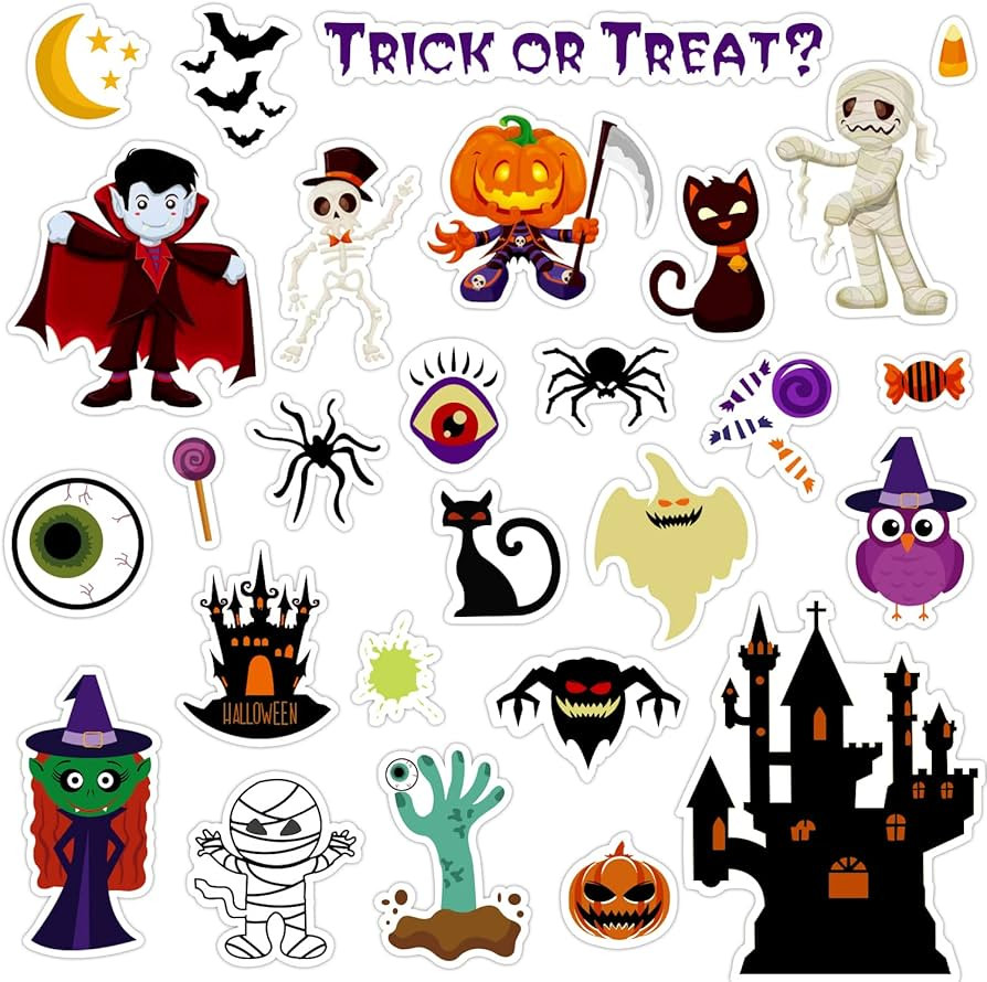 DIYDEC Halloween Thick Gel Clings, Pumpkin Ghost Window Gel Clings Stickers Decals Decoration for... | Amazon (US)