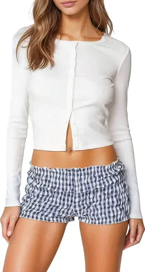 EDIKTED Shilo Crop Rib Cardigan | Nordstrom | Nordstrom