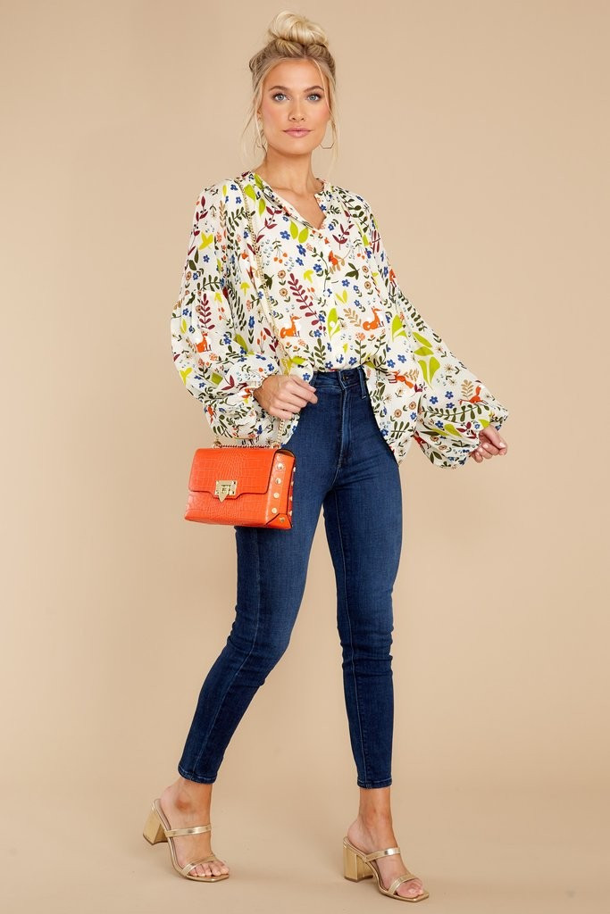 Emory Almond Foxes Top | Red Dress 