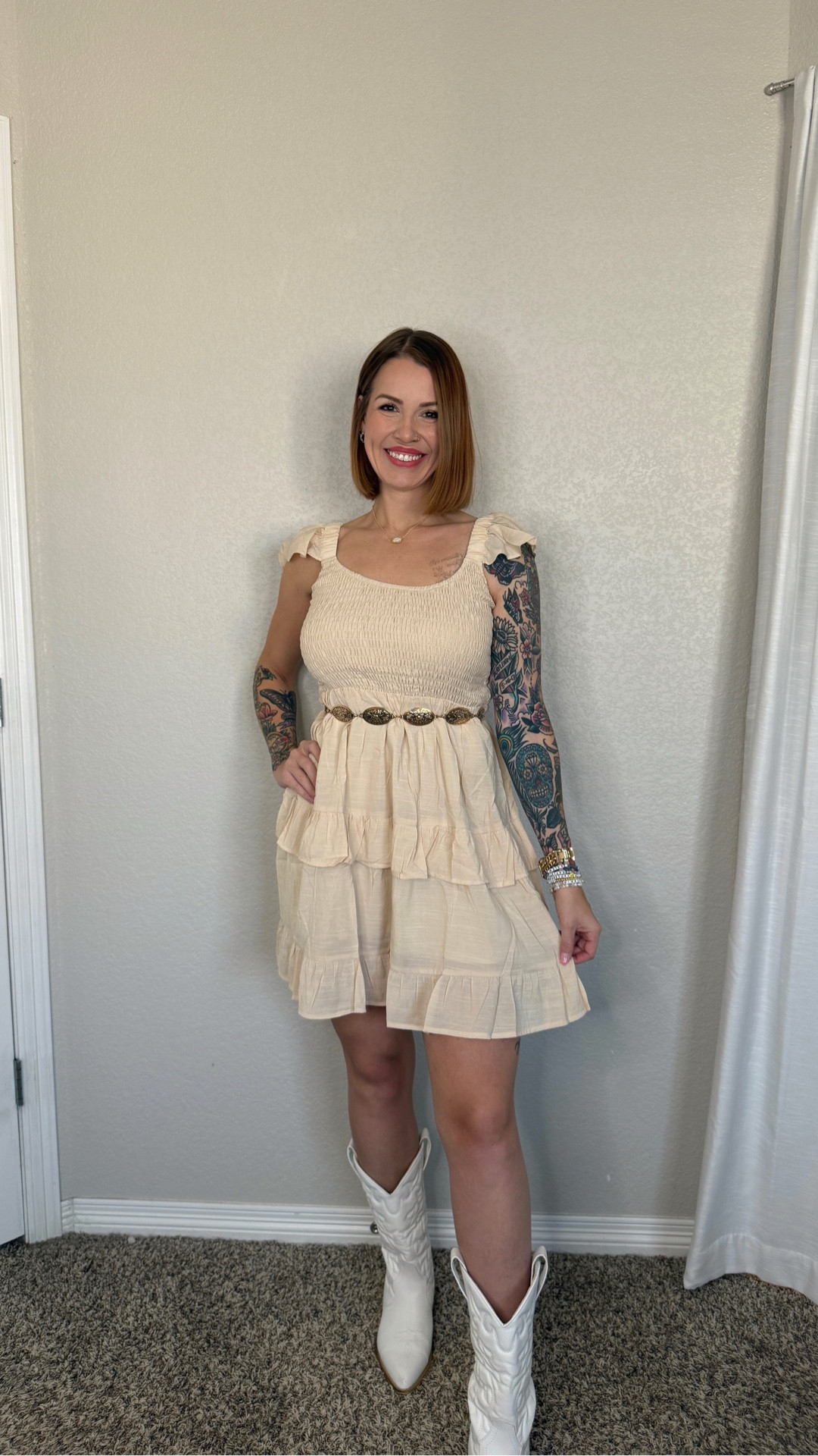 This is such a pretty outfit! I added the belt, but is super cute with or without. I personally would love this too with brown boots, but this is such a great summer dress. I also would probably opt to add some small shorts underneath, but that’s just me.
I’m 5’6”, 143 lbs wearing a medium 

#LTKgrwm #LTKmomlife #LTKMothersDay