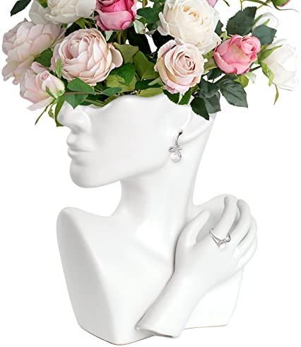 Ceramic Head Vase White | Amazon (US)