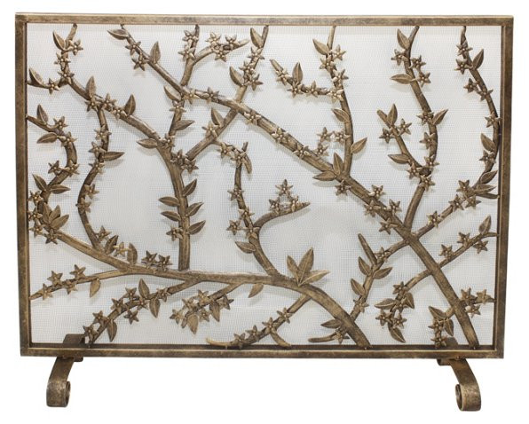 31" Leaves Fire Screen, Gold | One Kings Lane