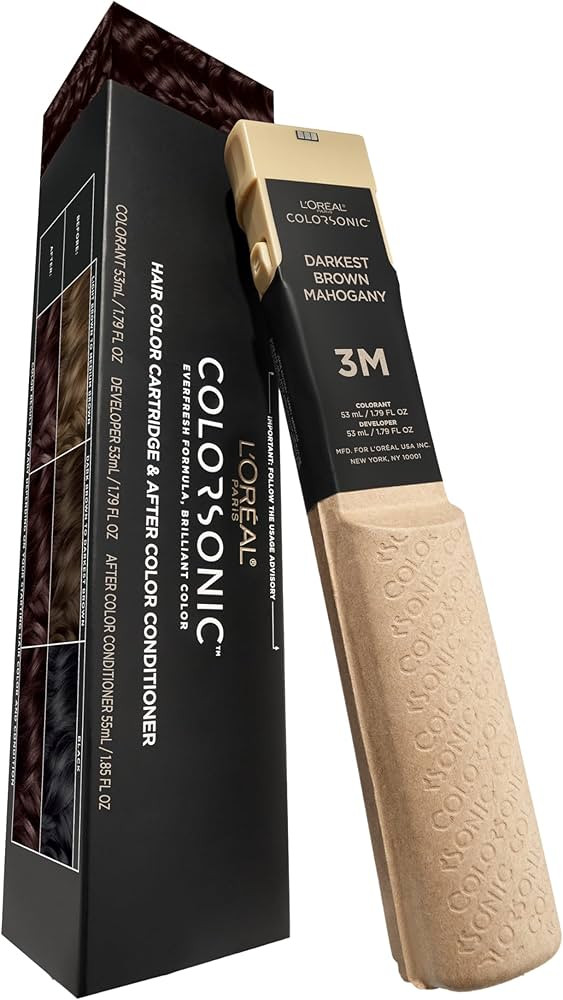 L'Oreal Paris Colorsonic Permanent Hair Dye Cartridge, Hair Color for Root Touch Up, Gray Coverag... | Amazon (US)