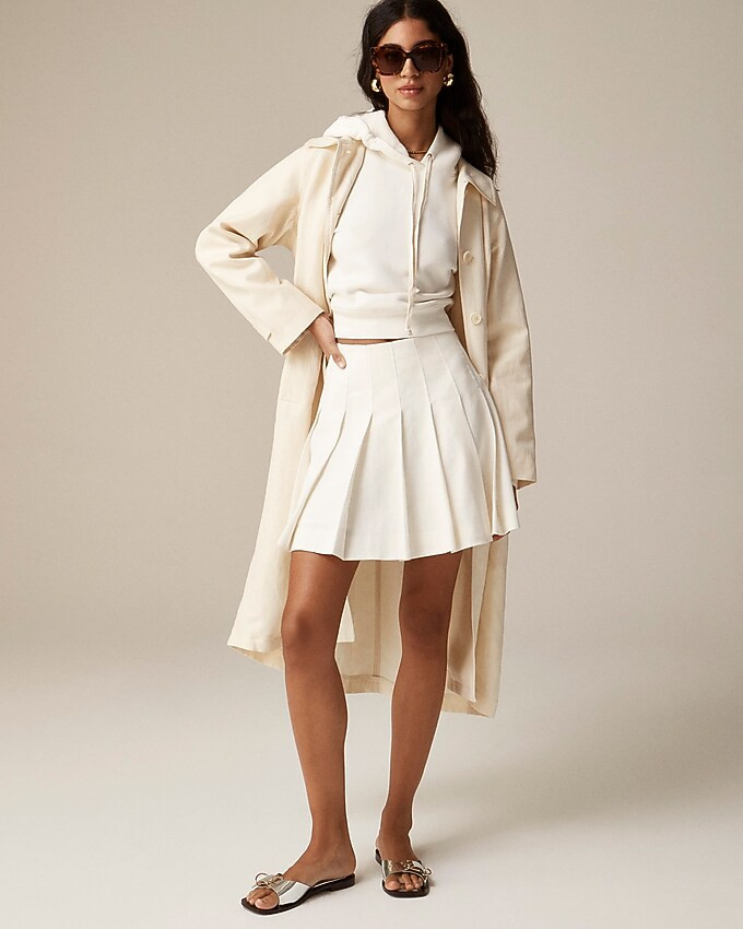Pleated mini skirt in stretch linen blend | J. Crew US