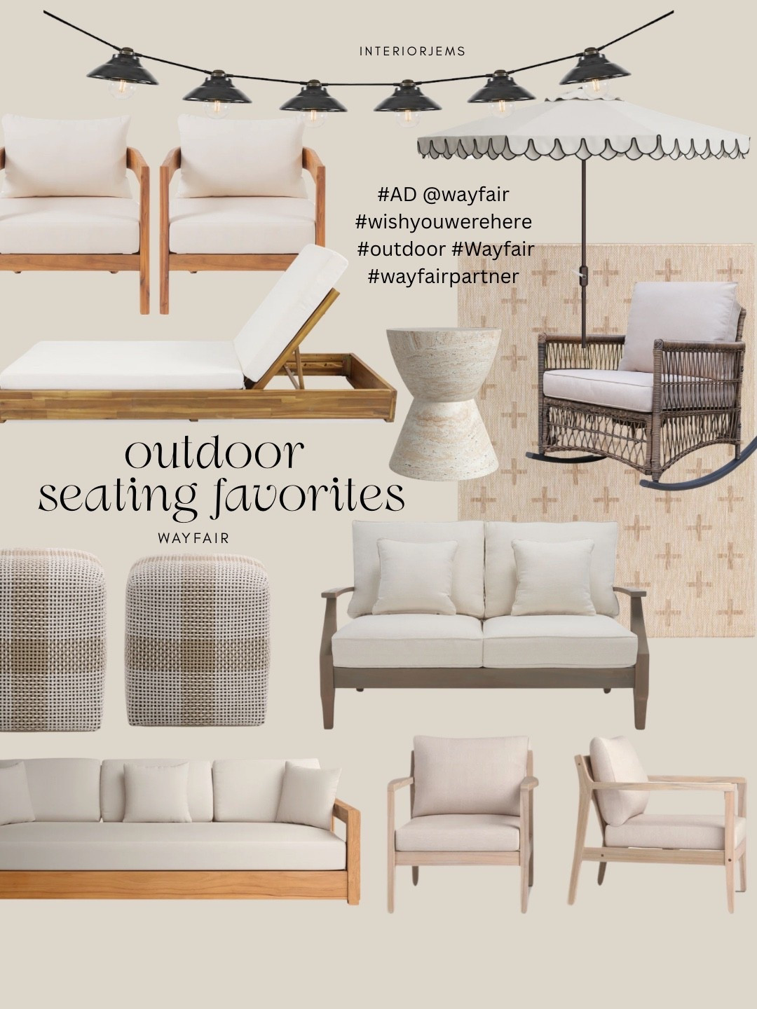 #AD I scroll past a lot of outdoor furniture for a living, and these are the pieces that actually made me stop. The kind that make your patio feel collected instead of straight out of a catalog.

The scalloped umbrella, woven seating, teak frames, vintage-inspired lighting… every piece feels elevated without trying too hard.

If you’re refreshing your outdoor space this summer, Wayfair has some seriously good finds right now.

@wayfair #wishyouwerehere #outdoor #Wayfair #WayfairPartner

#LTKSaleAlert #LTKHome