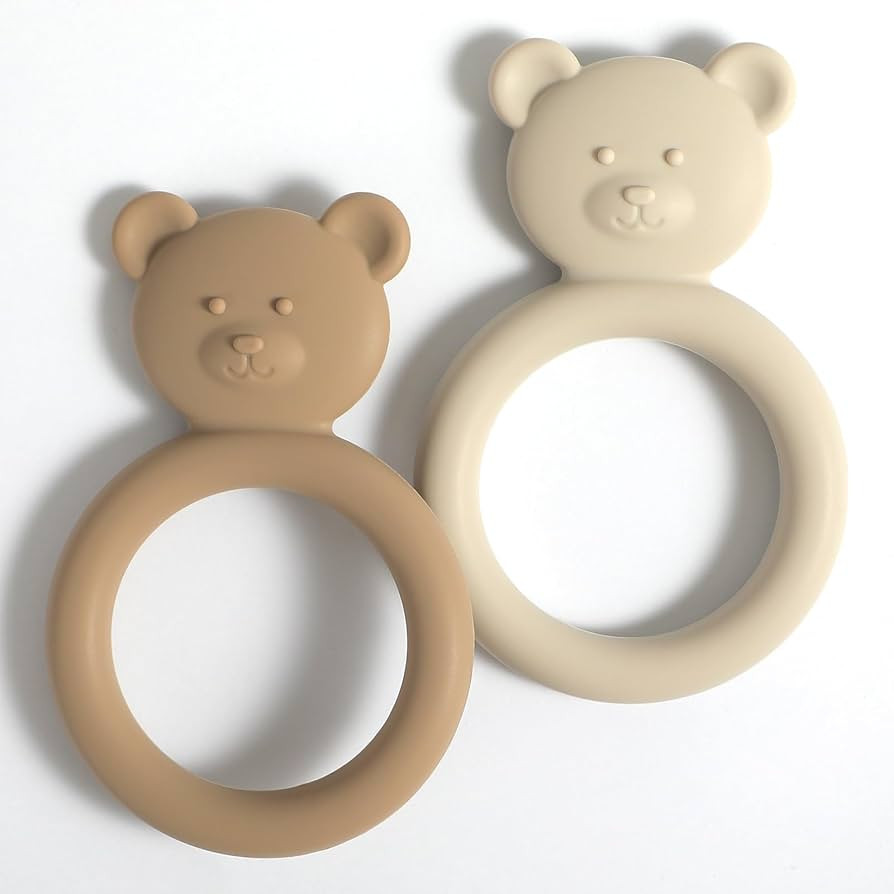 Silicone Baby Teether, Teething Toy Ring for Babies, Easy to Hold Design, BPA Free (Sand + Light ... | Amazon (US)