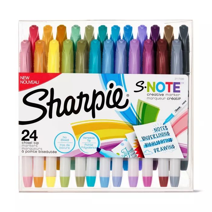 Sharpie 24ct S-Note Creative Markers Chisel Tip Highlighters - Assorted Colors | Target