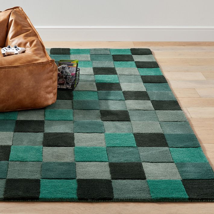 Minecraft Pixel Wool Rug | Pottery Barn Teen