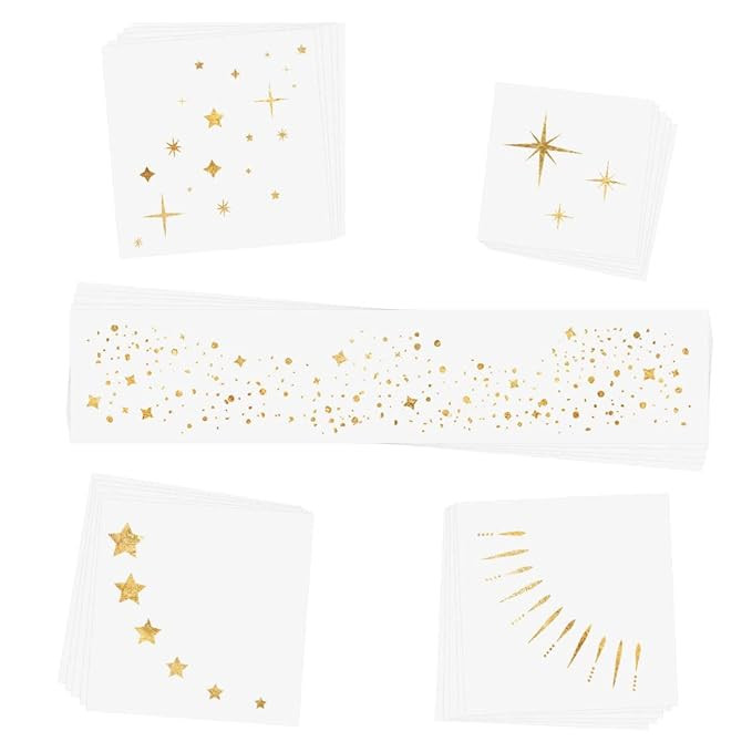 TWINKLING LIGHTS VARIETY SET of 25 assorted premium waterproof metallic gold jewelry temporary fo... | Amazon (US)