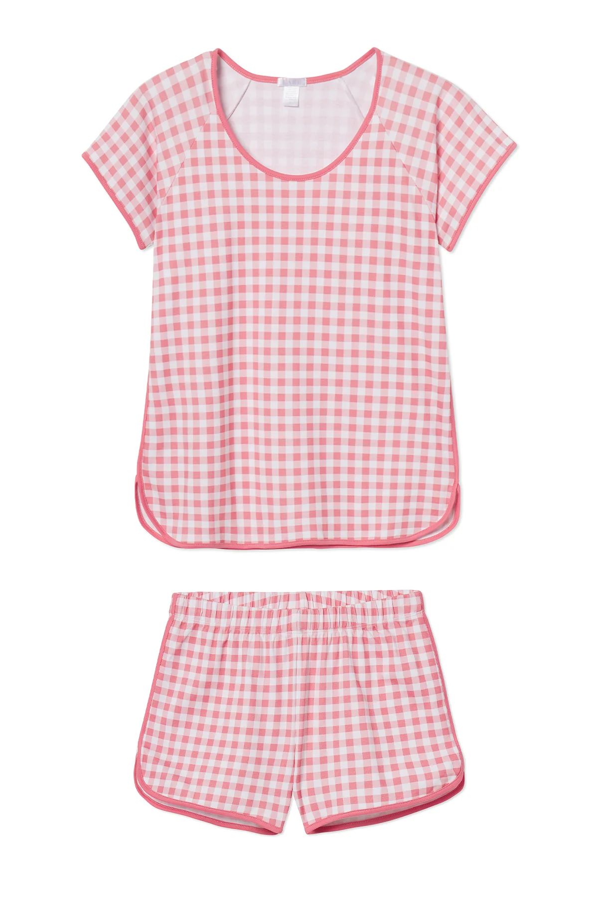 Pima Shorts Set in Tulip Gingham | LAKE Pajamas