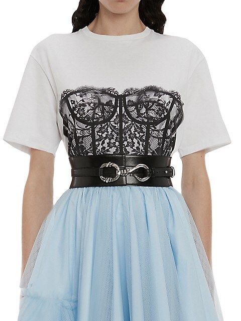 Lace Corset T-Shirt | Saks Fifth Avenue