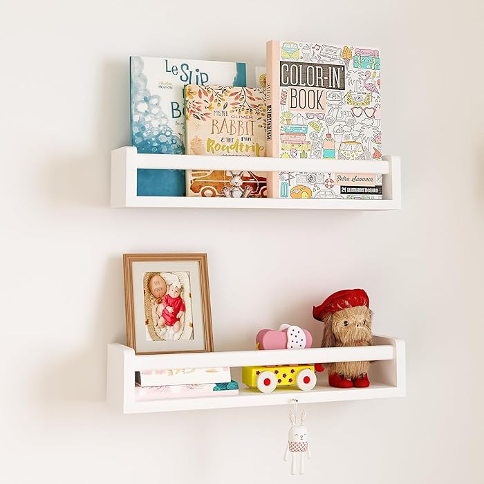 ‎Heimlove Nursery Shelves, Natural Solid Wood Wall Floating Shelves - Wall Book Shelves for Kid... | Amazon (CA)