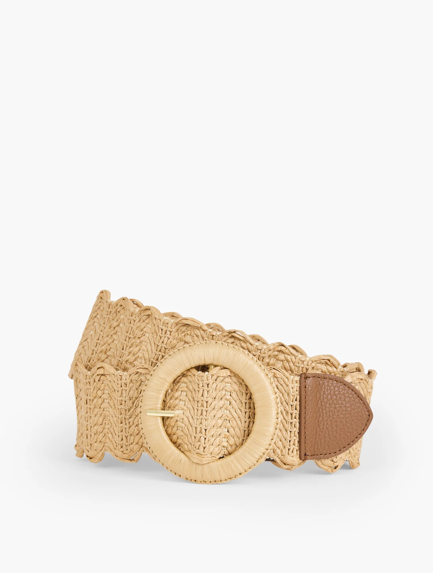 Wavy Stretch Straw Belt - Natural - Small Talbots | Talbots