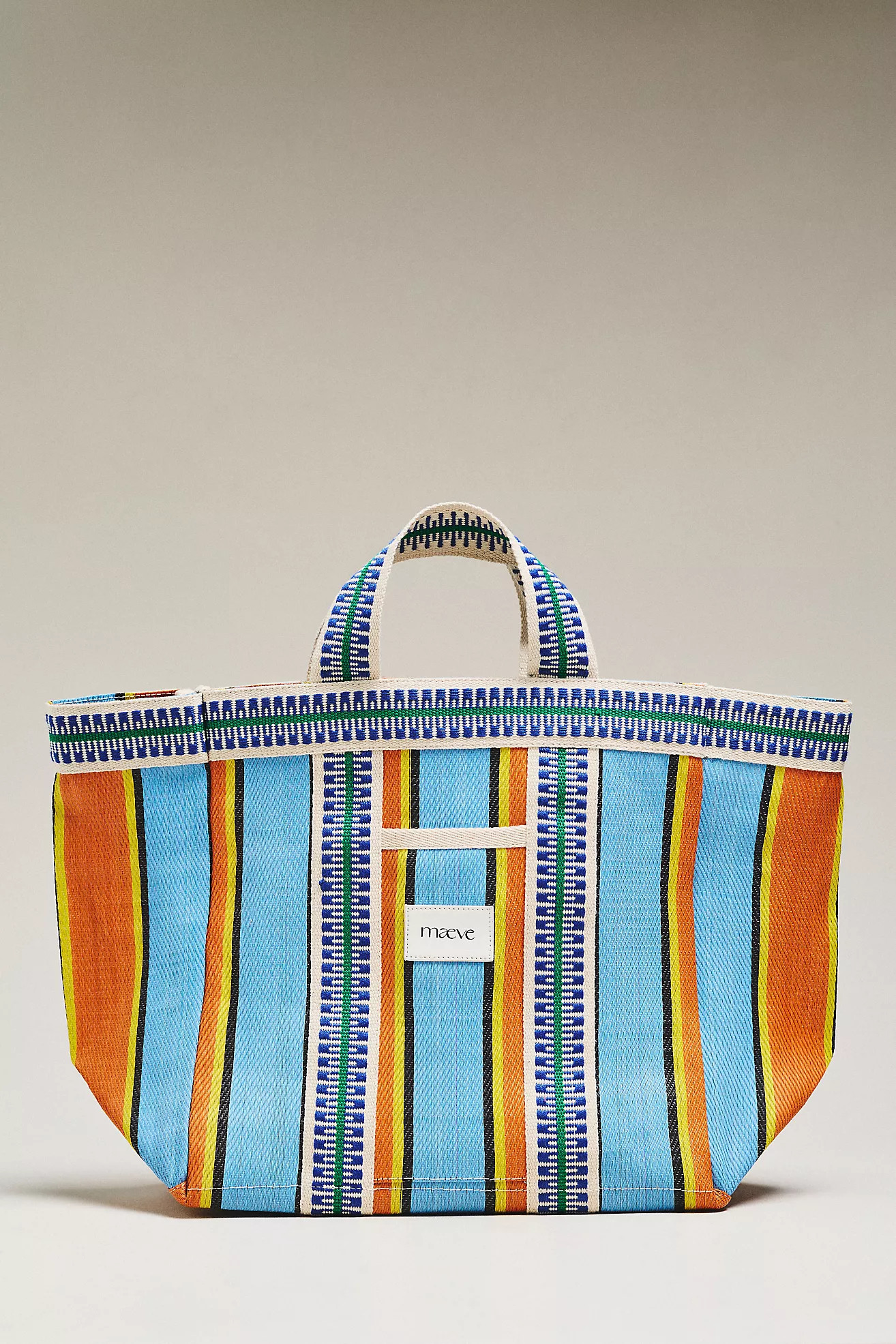 Maeve Striped Mesh Tote Bag | Anthropologie (US)
