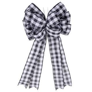 20.5" Black & White Buffalo Check Bow Tree Topper by Celebrate It™ | Michaels Stores