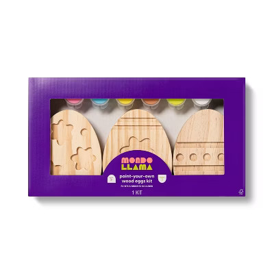 3pk Easter Wood Eggs with paints - Mondo Llama™ | Target