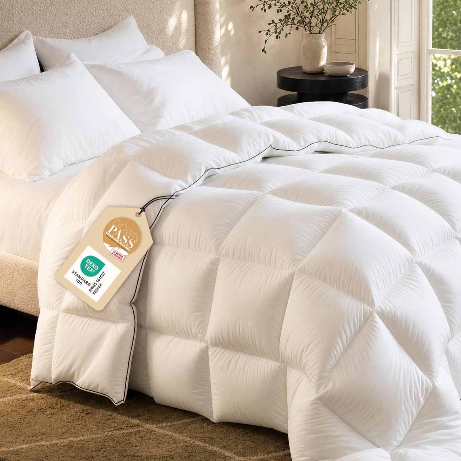 Bedsure PureWoven Feather Down Comforter King Size, All Season Duvet Insert | Amazon (US)