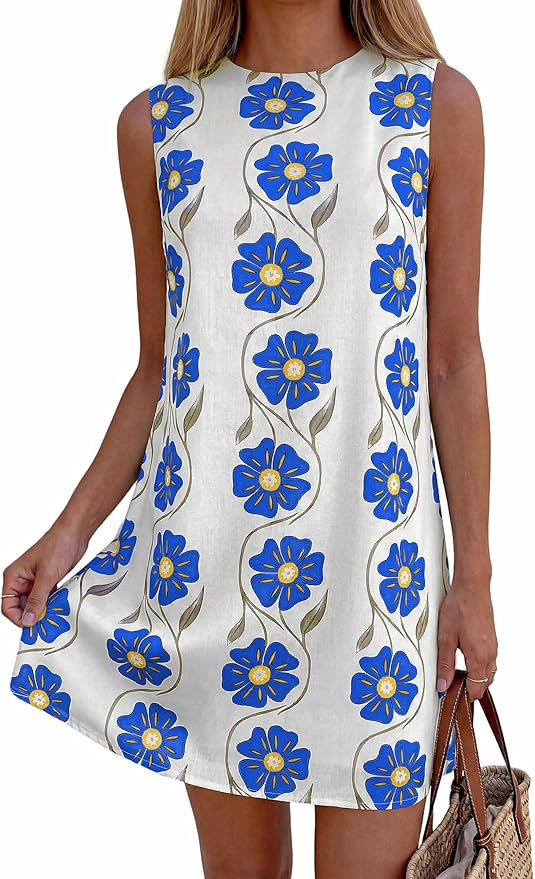 PRETTYGARDEN Sundresses for Women 2026 Summer Elegant Floral A Line Short Party Dress Beach Vacat... | Amazon (US)
