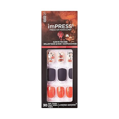 KISS imPRESS Limited Edition Halloween Press-On Nails, Glow-In-The-Dark, PureFit Technology, ‘H... | Amazon (US)