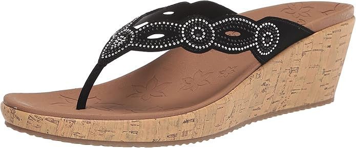 Skechers Women's Cork Wedge Flip-Flop | Amazon (US)